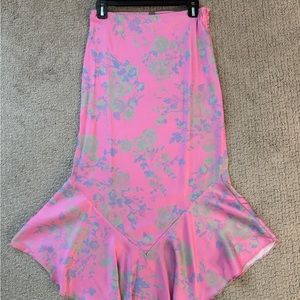 Free People Pink Floral Midi skirt size 4